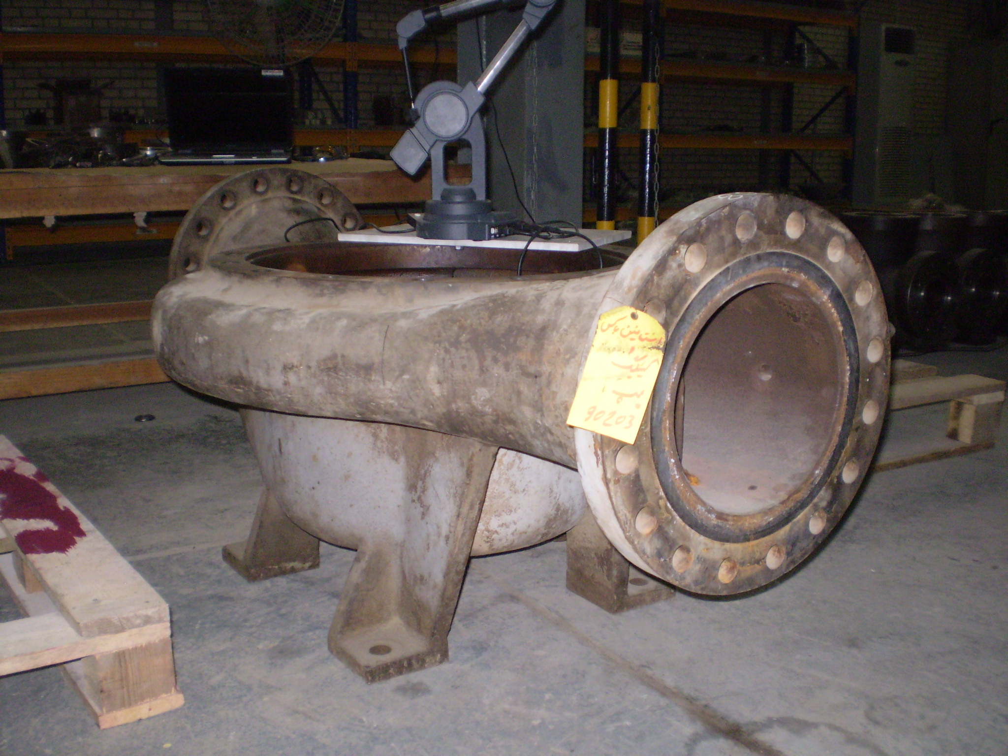 Pump casing prepared for reverse engineering on site