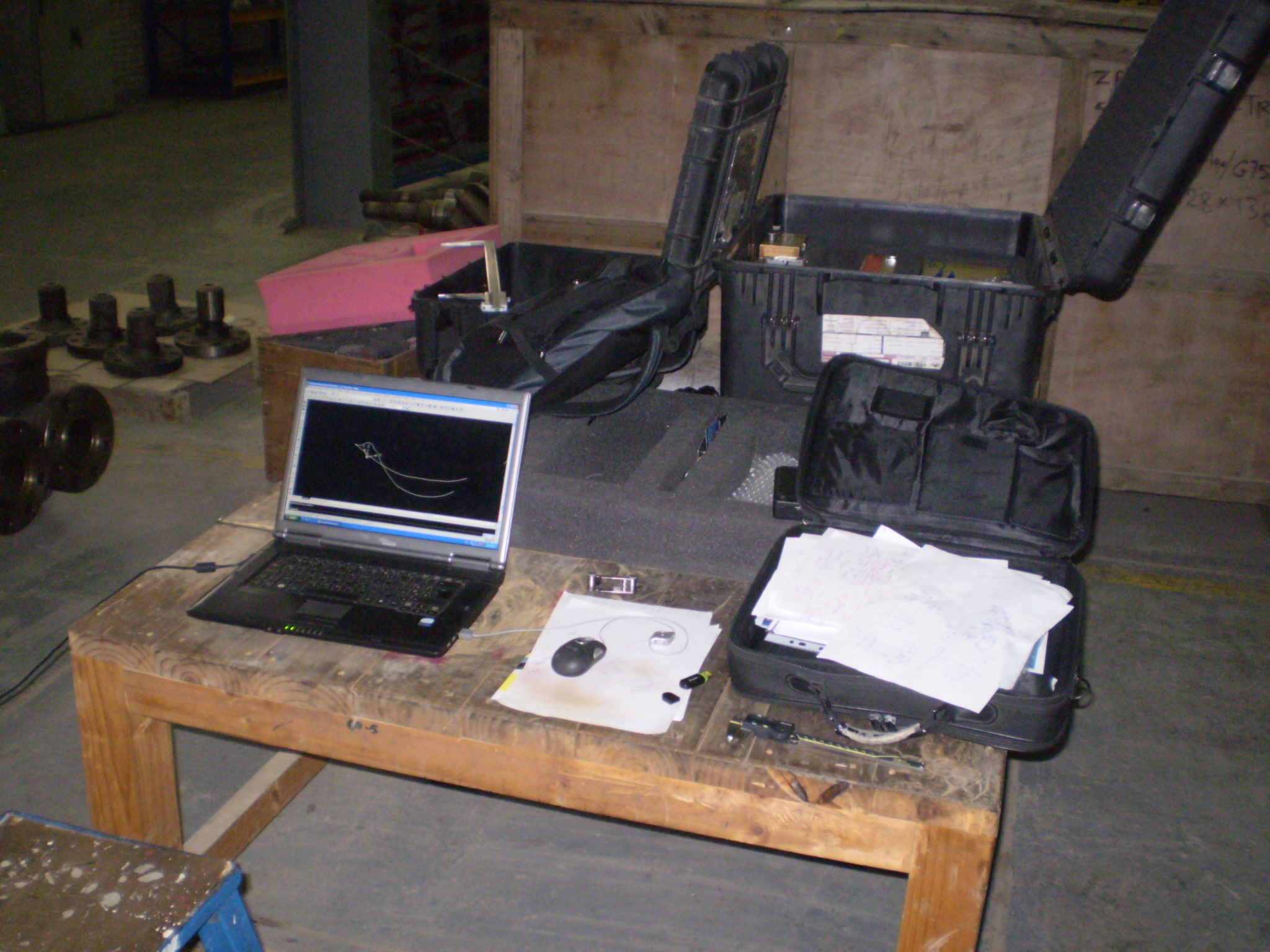 Portable CMM/3D scanning workstation capturing geometry